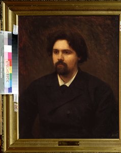 Portrait de l'artiste Vasilli Ivanovich Sourikov (Vasily Surikov ou Vassili Surikow) (1848-1916) (Portrett av kunstneren V.Surikov). Peinture de Ivan Nikolayevich Kramskoi (1837–1887), huile sur toile av Ivan Nikolaevich Kramskoy