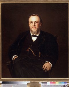 Portrett av samleren Dr Sergei Botkin (1832-1889) (Portrett av samleren Dr Sergei Botkin). Maleri av Ivan Nikolayevich Kramskoi (1837-1887), olje på lerret av Ivan Nikolaevich Kramskoy