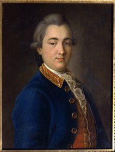 Portrett av Boris Vladimirovich Sheremetev (1754-1811) i uniform av kavalerigardens regiment. (Portrett av B.V. Sheremetev i The Uniform Of The Cavalry Guard Regiment). Maleri av Ivan Petrovich Argunov (Argounov) (1729-1802), olje på lerret