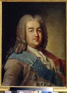 Portrett av prins Alexis Mikhailovich Cherkassky (1680-1742) (Portrett av prins A.M.Cherkassky). Maleri av Ivan Petrovich Argunov (Argunov) (1729-1802), olje på lerret, midten av 1700-tallet. Russisk kunst fra 1700-tallet. Statens museum for keramikk og la