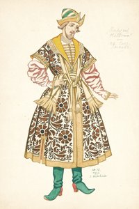 Kostymedesign for operaen The Bride of Tsar av N. Rimsky-Korsakov, 1930 av Ivan Yakovlevich Bilibin