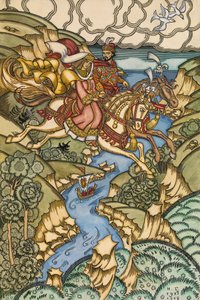 Illustrasjon til eventyret Marya Morevna, 1913-1915 av Ivan Yakovlevich Bilibin