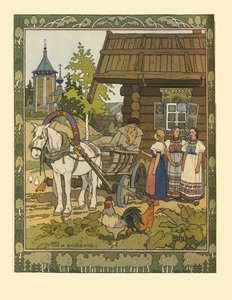 Illustrasjon til eventyret Fjæren til Falken Finist, 1901-1902 av Ivan Yakovlevich Bilibin