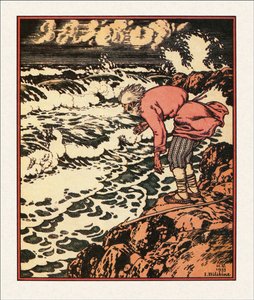Illustrasjon til The Tale of the Fisherman and the Fish, 1933 av Ivan Yakovlevich Bilibin