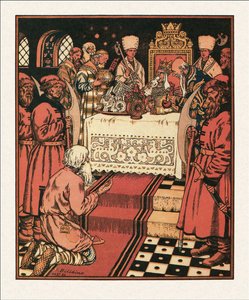 Illustrasjon til The Tale of the Fisherman and the Fish, 1933 av Ivan Yakovlevich Bilibin