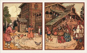 Illustrasjon til The Tale of the Fisherman and the Fish, 1933 av Ivan Yakovlevich Bilibin