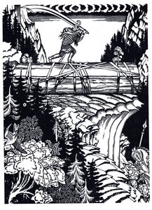 Ilya Muromets og Svyatogor, 1934 av Ivan Yakovlevich Bilibin