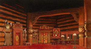 Scenedesign for operaen The Tsars Bride av N. Rimsky-Korsakov, 1930 av Ivan Yakovlevich Bilibin