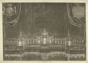 Belysning av teatret i Haag før freden i Aachen, 1749 av Iven Besoet