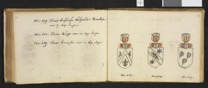 Illustrasjon hentet fra et privatarkiv i Nasjonalbiblioteket med tittelen Insignia quædam virorum illustrium in Norvegia quodam habitantium av Iver Nielssøn Hirtzholm av Iver Hirtzholm