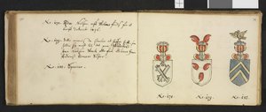 Illustrasjon hentet fra et privatarkiv i Nasjonalbiblioteket med tittelen Insignia quædam virorum illustrium in Norvegia quodam habitantium av Iver Nielssøn Hirtzholm av Iver Hirtzholm