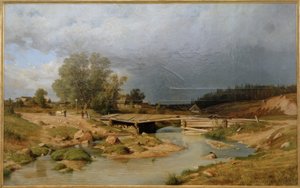Landskap med en trebro av Ivan Ivanovich Shishkin