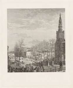 Ødeleggelse på Steenschuur etter kruttkatastrofen i Leiden, 1807