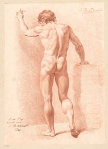 Stående naken mann, sett bakfra (1. premie 1805) av Izaak Riewert Schmidt
