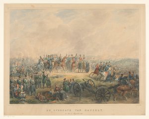 Overgivelse av Hasselt 8. august 1831 Overgivelsen av Hasselt, 8. august 1831 (tittel på objekt) av Izaak Schouman