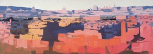 Roma, utsikt fra det spanske akademiet på Gianicolo, solnedgang, 1968 (se også 213353 og 213357)