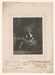 Albrecht Beiling tar farvel med kone og barn Albrecht Beiling (tittel på objekt) av J.B. Clermans