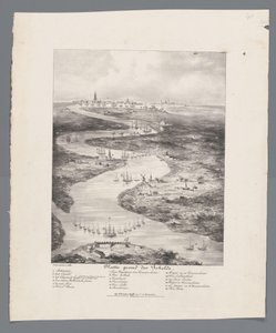 Walk of the Schelde fra Fort Bath til Antwerpen, 1832 Kart over Schelde (tittel på objekt) av J.B. Clermans