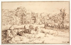 Landskap med rester av en terning av Johan Christian Dahl