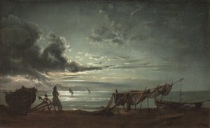 Napolibukten. Måneskinn av Johan Christian Dahl