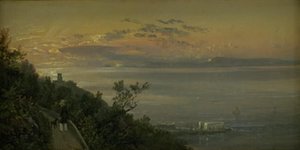 Utsikt fra åsene over Castellamare i Napoli av Johan Christian Dahl