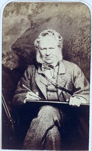 Portrett av Sir Edwin Landseer (1802-73) (albumtrykk) av J.C. Watkins