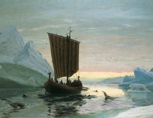 Erik Röde oppdager Grønland, 1875 av J.E. Carl Rasmussen