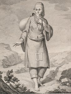 En arabisk kvinne henter vann av J.F. Clemens