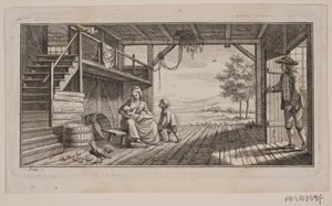 En entré åpen på baksiden av en bygning av J.F. Clemens
