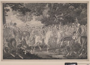 Frederik den store rir hjem etter revy i Potsdam av J.F. Clemens