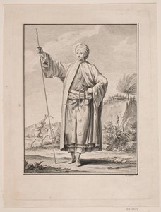 Portrett av Carsten Niebuhr i arabisk kjole av J.F. Clemens