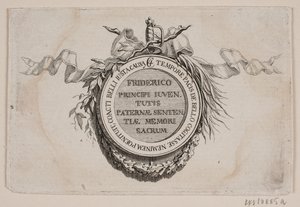 Vignett med medalje av J.F. Clemens
