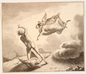 Erkeengelen Mikael og Satan krangler om Moses