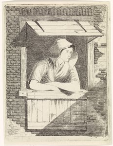 Kvinne ved et åpent vindu av J.H. Pluygers