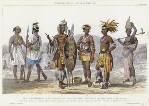 Etiopisk rase, Negros, Kaffirs (farget gravering)