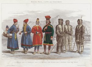 Mongol Race, Lapps and Esquimaux (farget gravering)