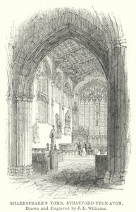 Shakespeares grav, Stratford-upon-Avon (gravering)