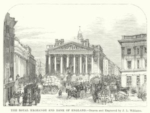 Royal Exchange og Bank of England (gravering)