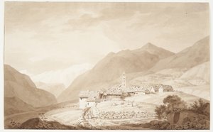 Landsbyen Airolo i Alpene av J.L. Lund