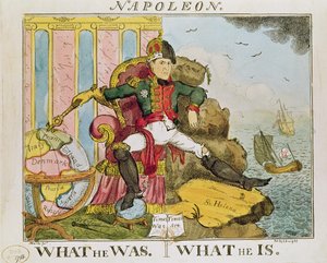 'Hva han var. What He Is', karikatur av Napoleon (1769-1821) utgitt av S. Knight