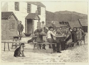 Skotske frivillige hjemme, etter middag på en sauegård nær Spittal of Glenshee