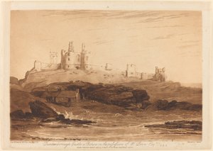 Dunstanborough Castle, utgitt 1808. av Joseph Mallord William Turner