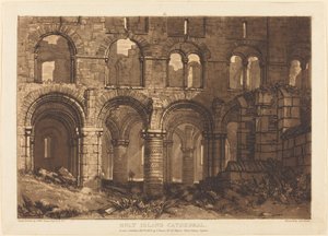 Holy Island Cathedral, utgitt 1808. av Joseph Mallord William Turner