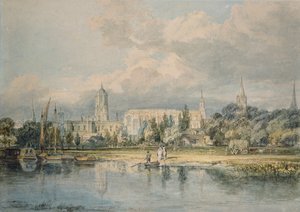 South View of Christ Church etc. from the Meadows, 1798-1799 av Joseph Mallord William Turner