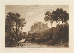 Slottet over Meadows Liber Studiorum, del II, plate 8, 1808. av Joseph Mallord William Turner