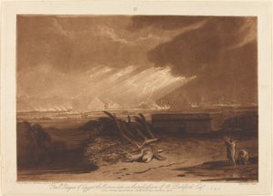 Den femte plagen i Egypt, utgitt 1808. av Joseph Mallord William Turner