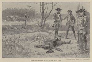 Alamance, revolusjonens første slag (litho)