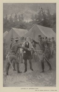 Fangst av Jefferson Davis (litho) av J. (after) Steeple Davis