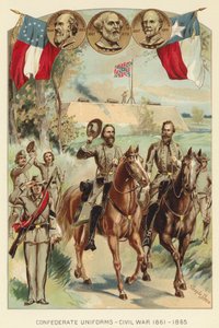 Konfødererte uniformer, borgerkrig 1861–1865 (litho-farge)