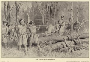 Slaget ved fallen tømmer (litho) av J. (after) Steeple Davis